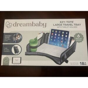 Dreambaby Ezy-Tote Large Travel Tray W/Tablet Holder Gray L2380 BRAND NEW SEALED